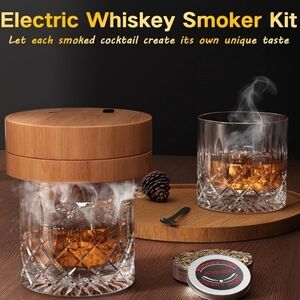 Electric Whiskey Smoker Kit‎ for Cocktails 6 Wood Chip Flavors USB Rechargeable